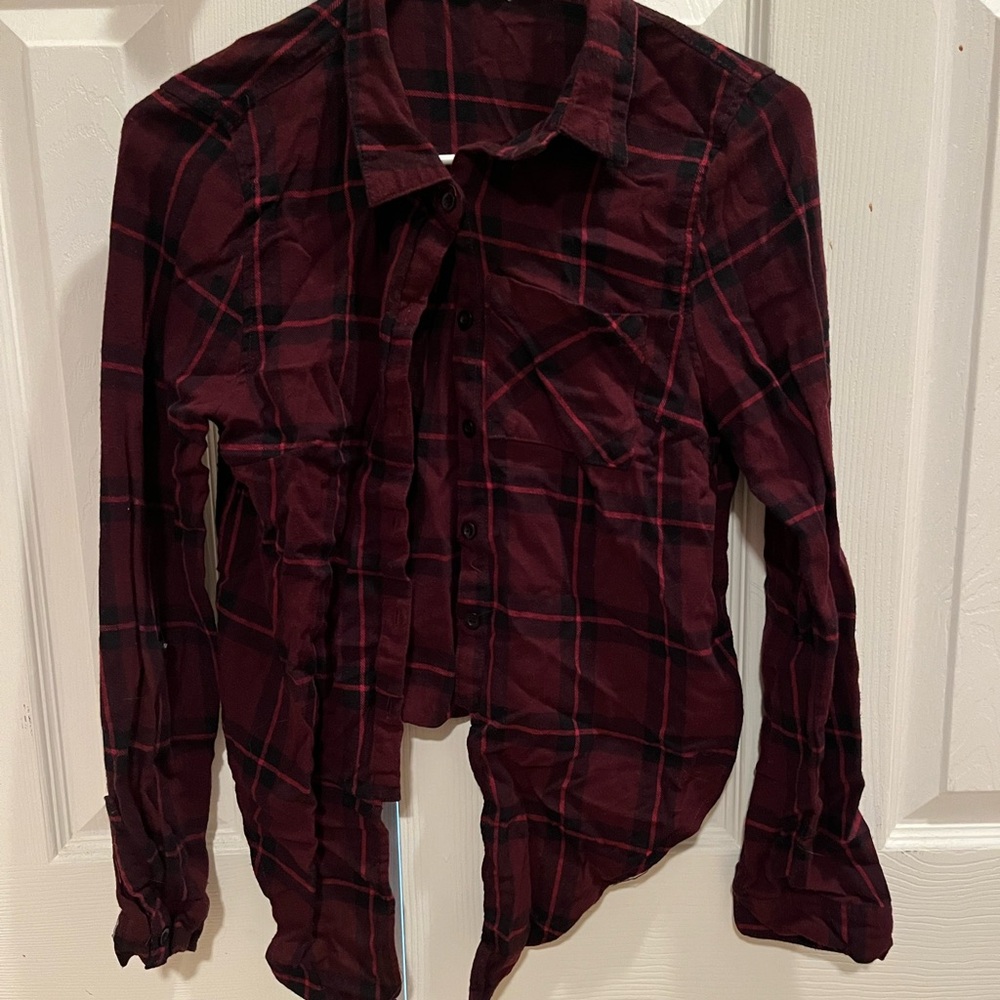 Plaid Button-Up Shirt